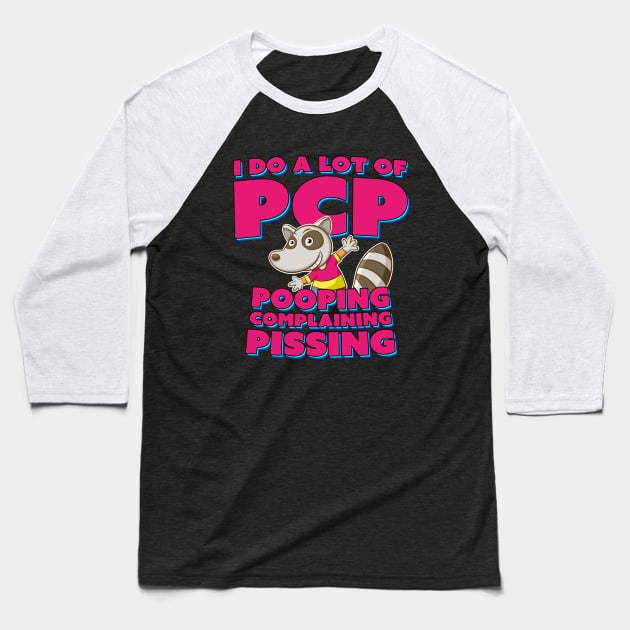 Pooping Complaining Pissing Baseball T-Shirt by Bob Rose